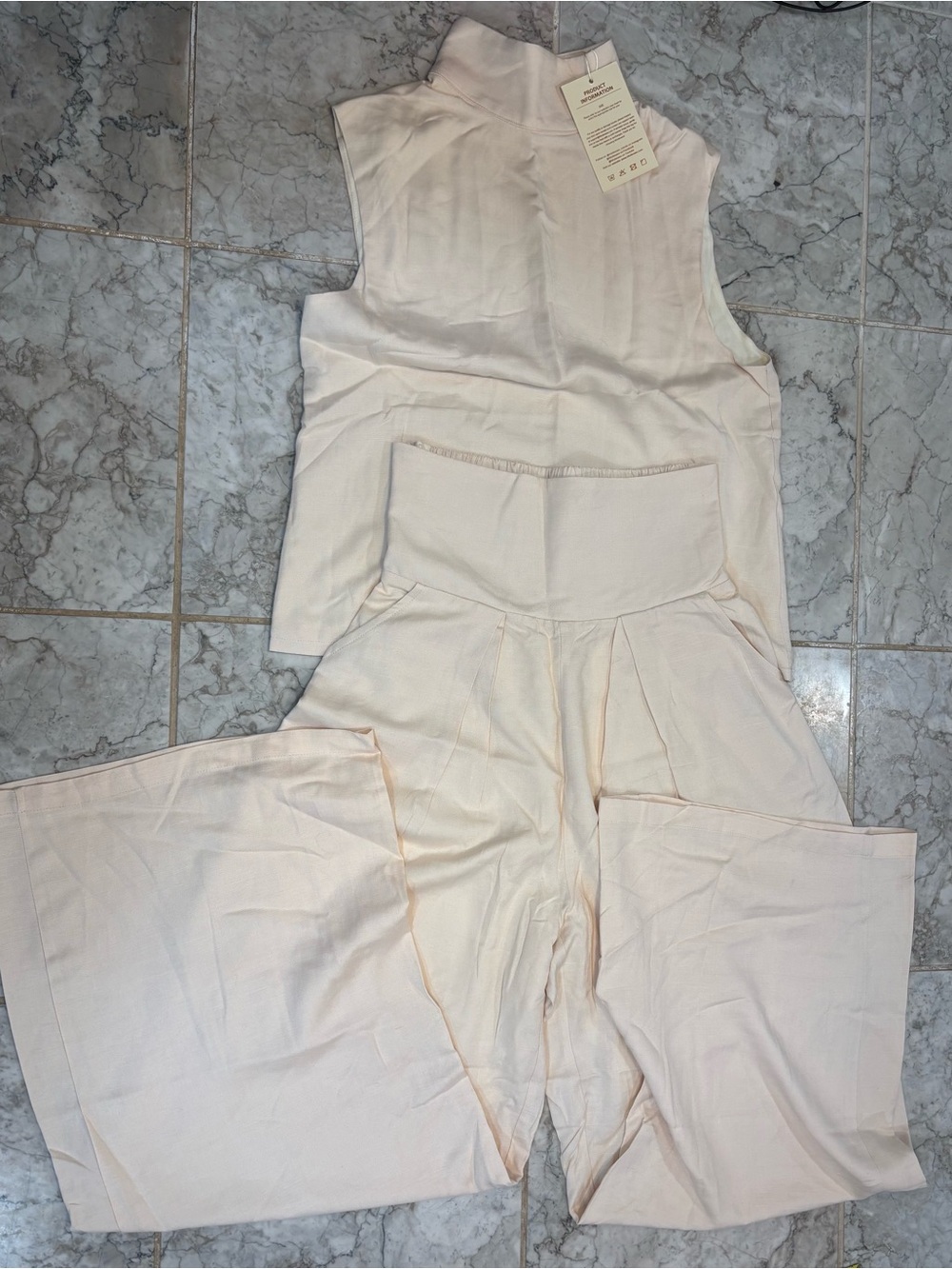 Modesees Sleeveless Jumpsuit in Soft Cream